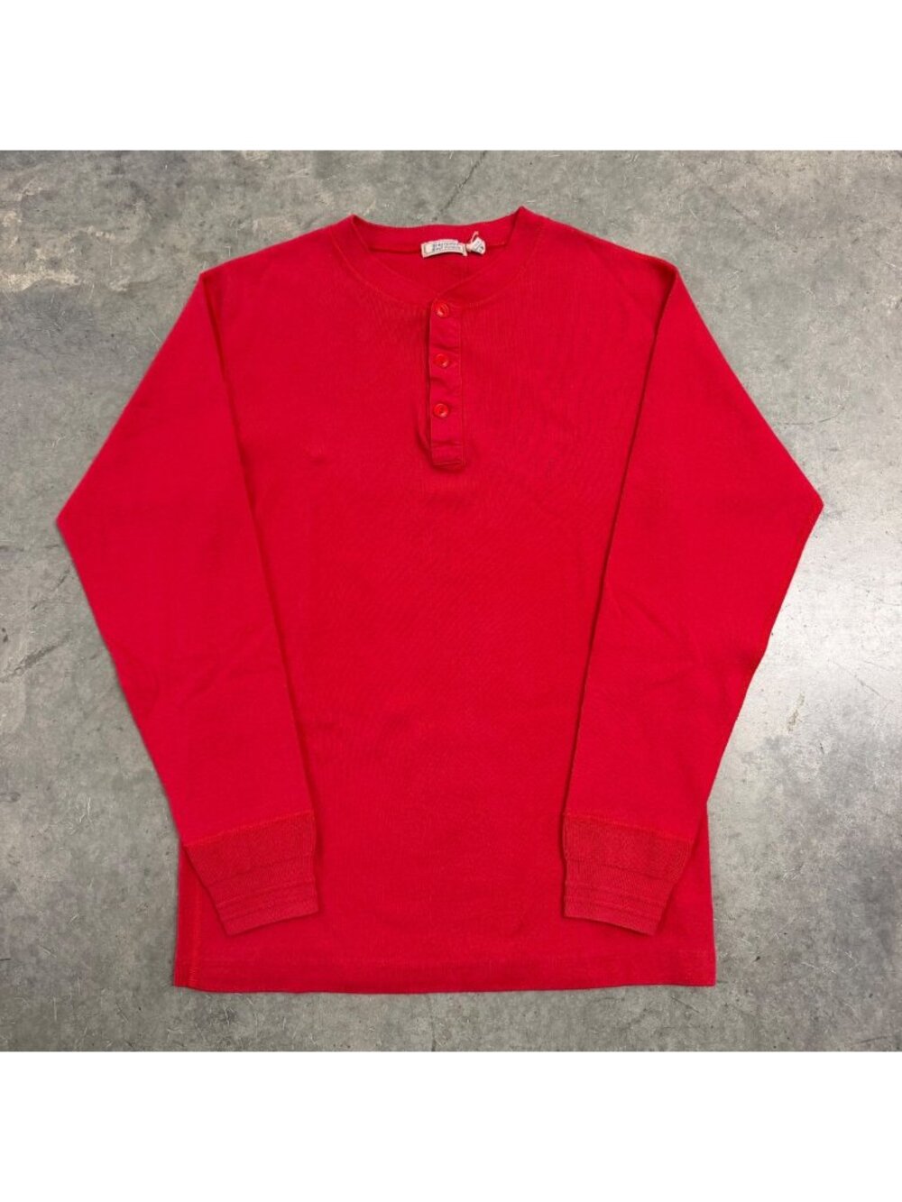 Britches Great Outdoors 1980s Red Waffle Rib Henley